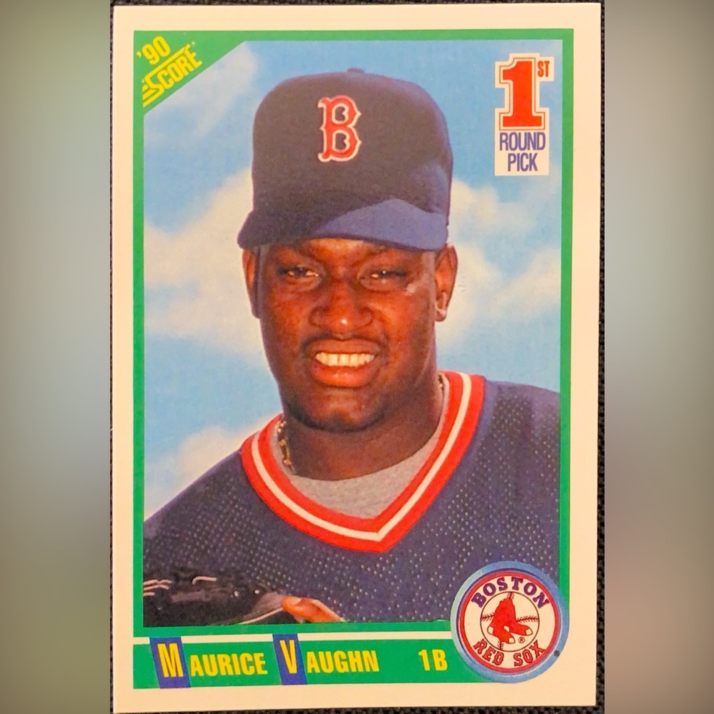 1990 Maurice Vaughn Boston Red Sox Rookie Baseball Card